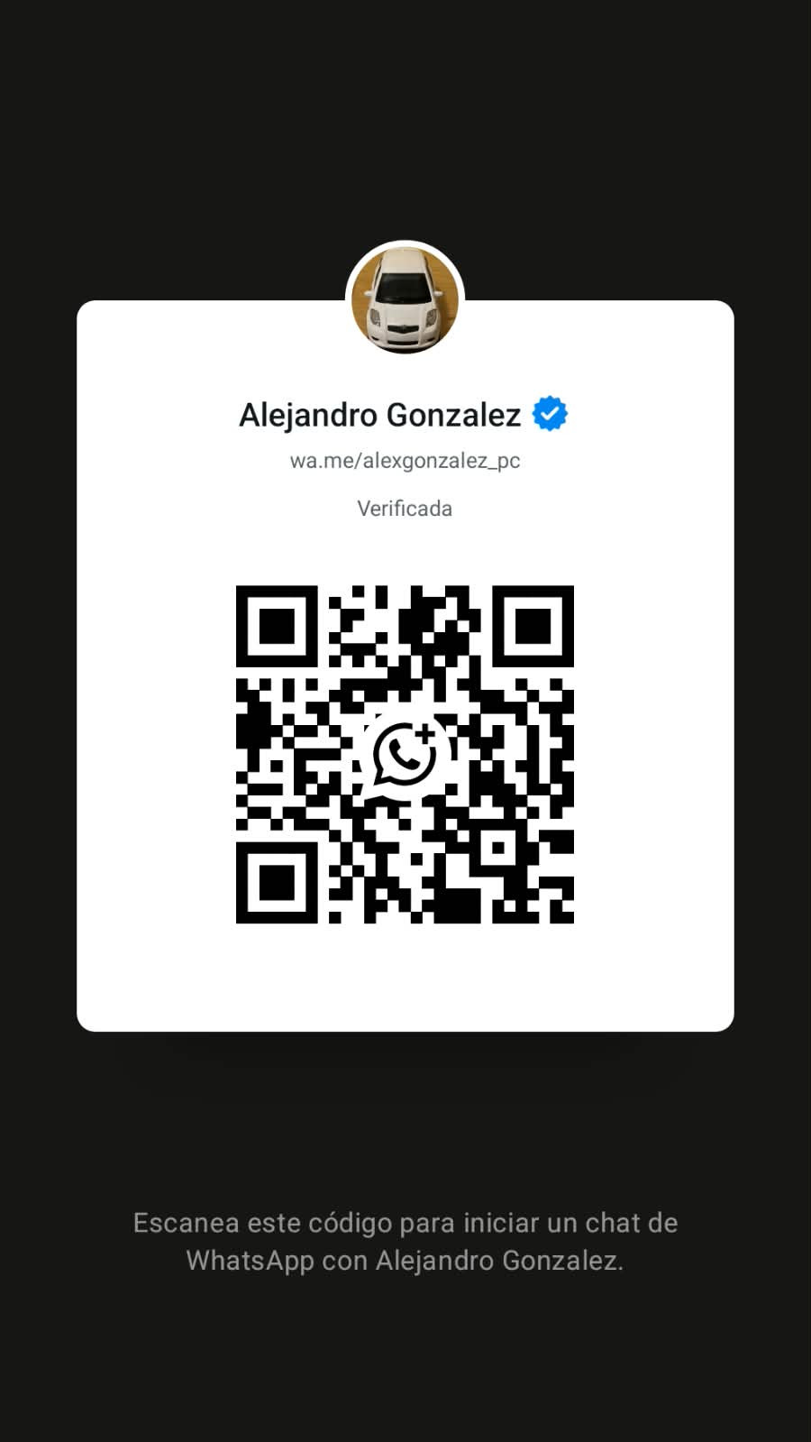 Código QR WhatsApp Verificado - Alejandro Gonzalez